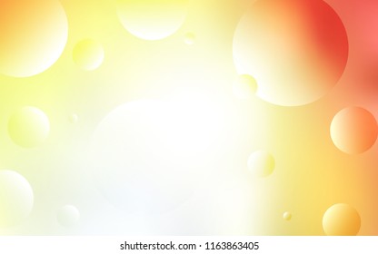 Light Red, Yellow vector background with bubbles. Illustration with set of shining colorful abstract circles. Pattern can be used for futuristic ad, booklets.