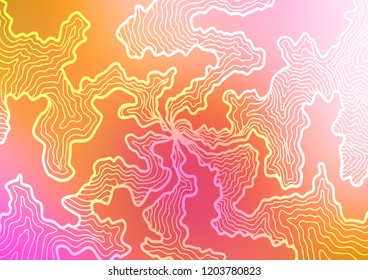 Light Red, Yellow vector background with bent lines. Brand new colored illustration in marble style with gradient. New composition for your brand book.