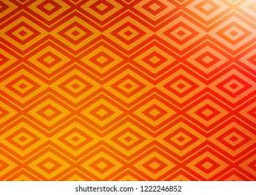 Light Red, Yellow vector background with lines, rhombuses. Shining colorful illustration with lines, rectangles. Best design for your ad, poster, banner.