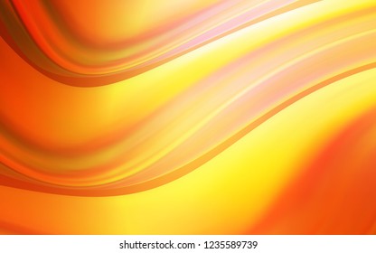 Light Red, Yellow vector background with bent ribbons. Creative illustration in halftone marble style with gradient. A completely new template for your business design.