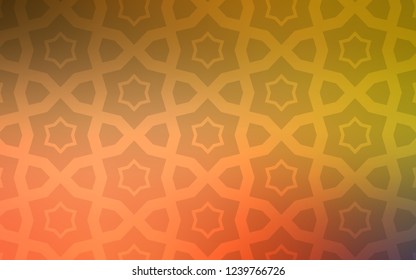 Light Red, Yellow vector background with colored stars. Stars on blurred abstract background with gradient. Pattern for new year ad, booklets.