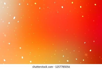 Light Red, Yellow vector background with beautiful snowflakes. Glitter abstract illustration with crystals of ice. Pattern for new year websites.
