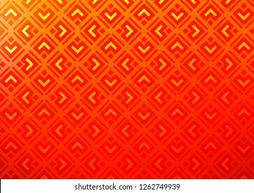 Light Red, Yellow vector background with lines, rhombuses. Colorful lines, squares on abstract background with gradient. Smart design for your business advert.
