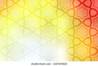 Light Red, Yellow vector background with colored stars. Stars on blurred abstract background with gradient. Best design for your ad, poster, banner.