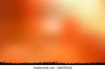 Light Red, Yellow vector background with galaxy stars. Glitter abstract illustration with colorful cosmic stars. Pattern for astrology websites.