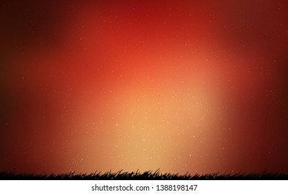 Light Red, Yellow vector background with astronomical stars. Space stars on blurred abstract background with gradient. Pattern for futuristic ad, booklets.