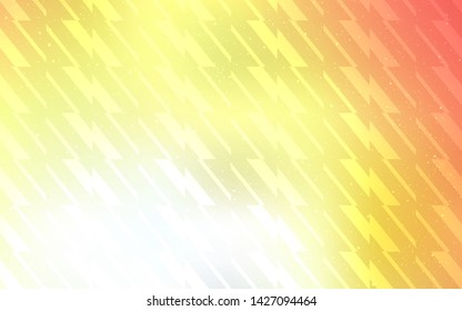 Light Red, Yellow vector background with stright stripes. Glitter abstract illustration with colorful sticks. Pattern for your busines websites.