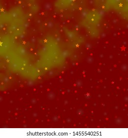 Light Red, Yellow vector background with small and big stars. Shining colorful illustration with small and big stars. Design for your business promotion.