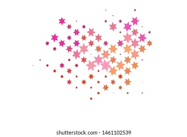 Light Red, Yellow vector background with colored stars. Shining colored illustration with stars. Best design for your ad, poster, banner.