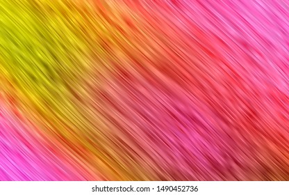 Light Red, Yellow vector background with abstract lines. Geometric illustration in marble style with gradient.  A completely new marble design for your business.