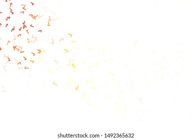 Light Red, Yellow vector background with wry lines. A circumflex abstract illustration with gradient. A new texture for your  ad, booklets, leaflets.