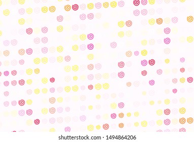 Light Red, Yellow vector background with curved lines. A completely new colorful illustration in simple style. Abstract style for your business design.