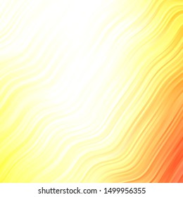 Light Red, Yellow vector background with wry lines. Bright sample with colorful bent lines, shapes. Pattern for commercials, ads.