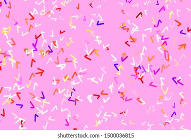 Light Red, Yellow vector background with curved lines. An elegant bright illustration with gradient. Colorful wave pattern for your design.