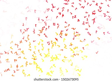 Light Red, Yellow vector background with lines. Creative illustration in halftone style with gradient. A completely new template for your design.