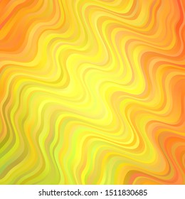Light Red, Yellow vector background with curved lines. Abstract illustration with gradient bows. Best design for your ad, poster, banner.