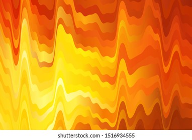 Light Red, Yellow vector background with lines. Colorful geometric sample with gradient lines.  Colorful wave pattern for your design.