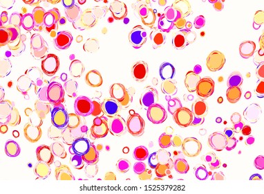 Light Red, Yellow vector background with bubbles. Modern abstract illustration with colorful water drops. Design for poster, banner of websites.