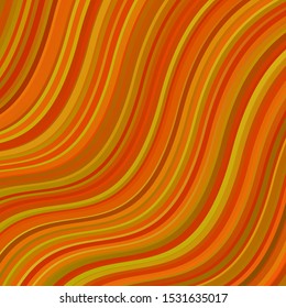Light Red, Yellow vector background with curves. Colorful geometric sample with gradient curves.  Best design for your ad, poster, banner.