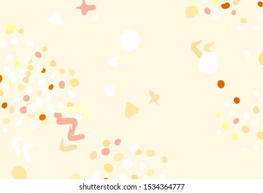 Light Red, Yellow vector background with abstract shapes. Modern abstract illustration with colorful random forms. Background for a cell phone.