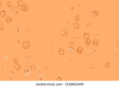 Light Red, Yellow vector background with tasty food. Colorful decorative design of snacks in doodle style. Doodle design for your business advert of cafes.