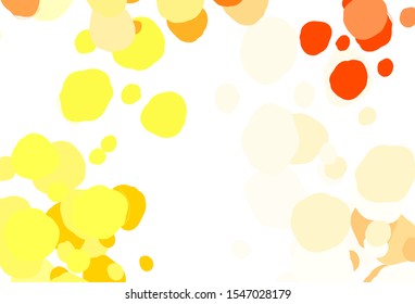 Light Red, Yellow vector background with bubbles. Abstract illustration with colored bubbles in nature style. Design for your business advert.