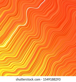 Light Red, Yellow vector background with curved lines. Gradient illustration in simple style with bows. Best design for your ad, poster, banner.
