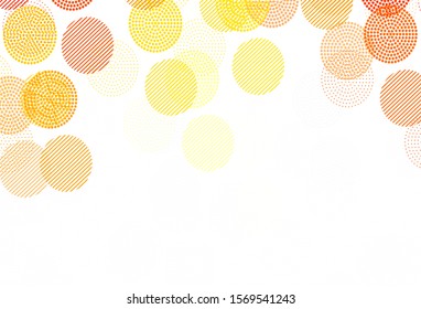 Light Red, Yellow vector background with spots. Abstract illustration with colored bubbles in nature style. Pattern for ads, leaflets.