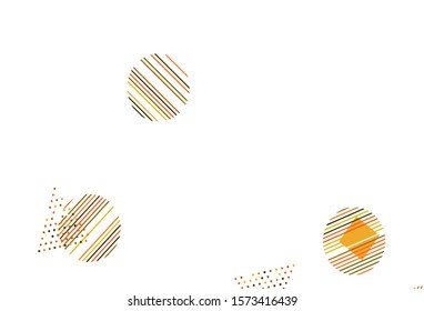 Light Red, Yellow vector background with triangles, circles, cubes. Abstract illustration with colorful dots, lines, cubes. Pattern for commercials.