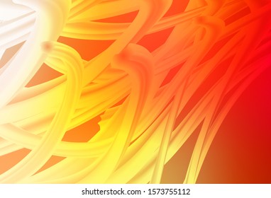 Light Red, Yellow vector background with wry lines. Glitter abstract illustration with wry lines. Colorful wave pattern for your design.