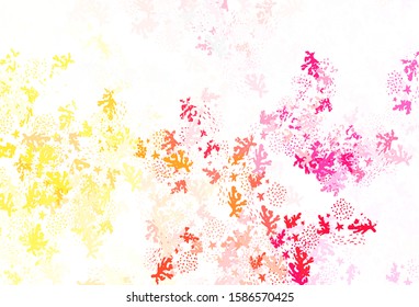 Light Red, Yellow vector background with abstract shapes. Decorative design in abstract style with random forms. Simple design for your web site.