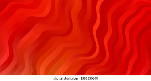 Light Red, Yellow vector background with bent lines. Illustration in abstract style with gradient curved.  Pattern for business booklets, leaflets