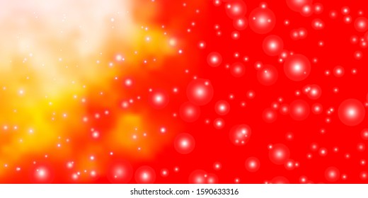 Light Red, Yellow vector background with colorful stars. Blur decorative design in simple style with stars. Pattern for wrapping gifts.