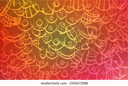 Light Red, Yellow vector background with tasty sweets. Confections on blurred abstract background with colorful gradient. Design for ad, poster, banner of cafes or restaurants.