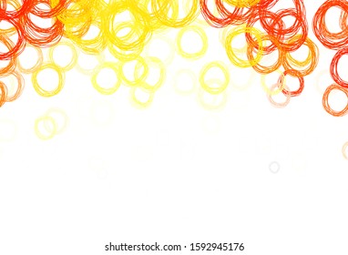 Light Red, Yellow vector background with bubbles. Abstract illustration with colored bubbles in nature style. Pattern for ads, leaflets.