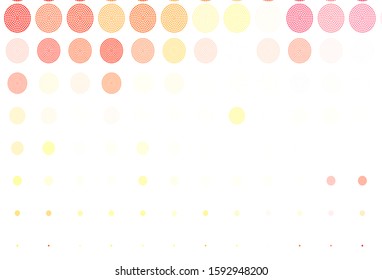 Light Red, Yellow vector background with bubbles. Blurred decorative design in abstract style with bubbles. Design for poster, banner of websites.