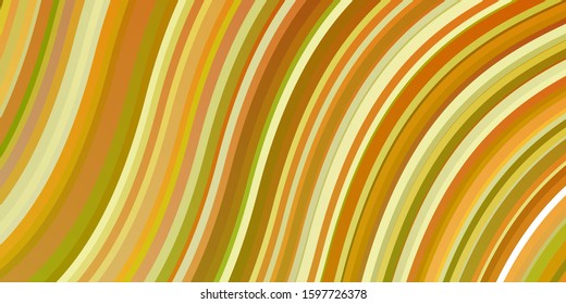 Light Red, Yellow vector background with bent lines. Abstract illustration with gradient bows. Template for cellphones.