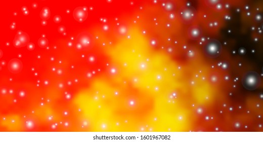 Light Red, Yellow vector background with colorful stars. Modern geometric abstract illustration with stars. Pattern for wrapping gifts.