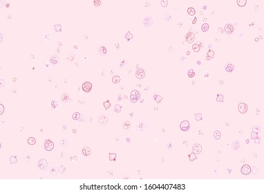 Light Red, Yellow vector background with tasty food. Illustration with set of fresh food in doodle style. Pattern for ad, booklets, leaflets of restaurants.