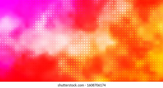 Light Red, Yellow vector background with bubbles. Abstract colorful disks on simple gradient background. Design for posters, banners.