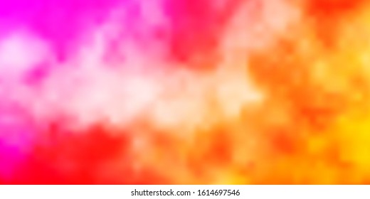 Light Red, Yellow vector background with clouds. Gradient illustration with colorful sky, clouds. Template for websites.