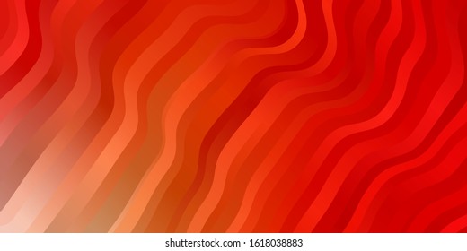 Light Red, Yellow vector background with bent lines. Illustration in abstract style with gradient curved.  Pattern for business booklets, leaflets