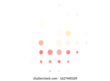 Light Red, Yellow vector background with bubbles. Blurred decorative design in abstract style with bubbles. Design for poster, banner of websites.