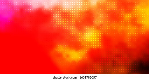 Light Red, Yellow vector background with bubbles. Abstract colorful disks on simple gradient background. Design for posters, banners.