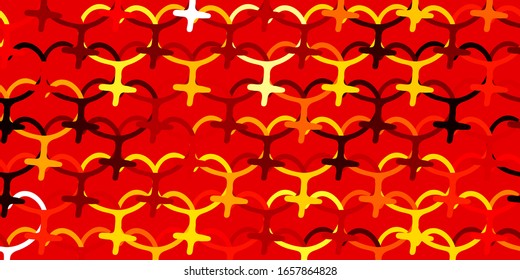 Light Red, Yellow vector background with woman symbols. Abstract illustration with a depiction of women's power. Elegant design for wallpapers.