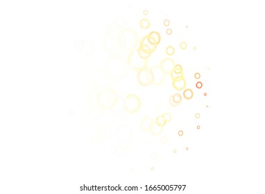 Light Red, Yellow vector background with spots. Blurred bubbles on abstract background with colorful gradient. Pattern for futuristic ad, booklets.