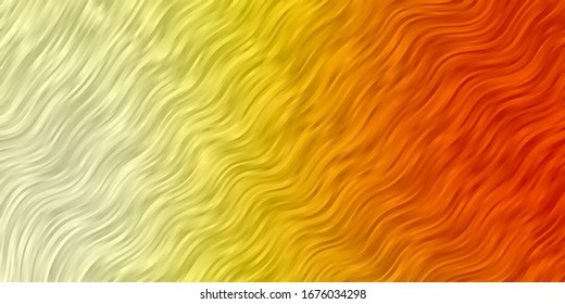 Light Red, Yellow vector background with curved lines. Colorful illustration, which consists of curves. Pattern for websites, landing pages.