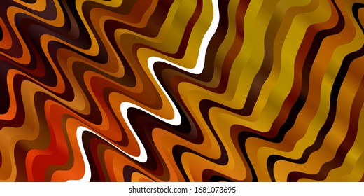 Light Red, Yellow vector background with curved lines. Bright sample with colorful bent lines, shapes. Template for cellphones.