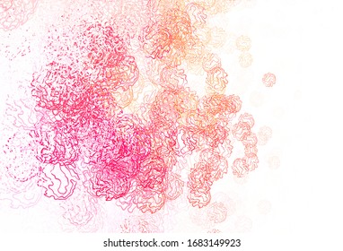 Light Red, Yellow vector background with spots, lines. Modern abstract illustration with colorful dots, lines. Pattern for beautiful websites.