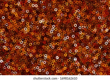 Light Red, Yellow vector background with bubbles. Glitter abstract illustration with blurred drops of rain. Pattern for futuristic ad, booklets.